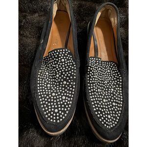 Anne Klein Women’s Black Loafers Size 9.5 stud Dorsey Slip-On Comfort Work Flats